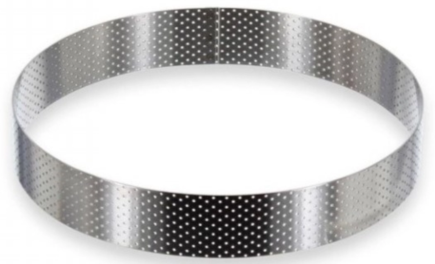 Anneau à tarte perforé à bord droit