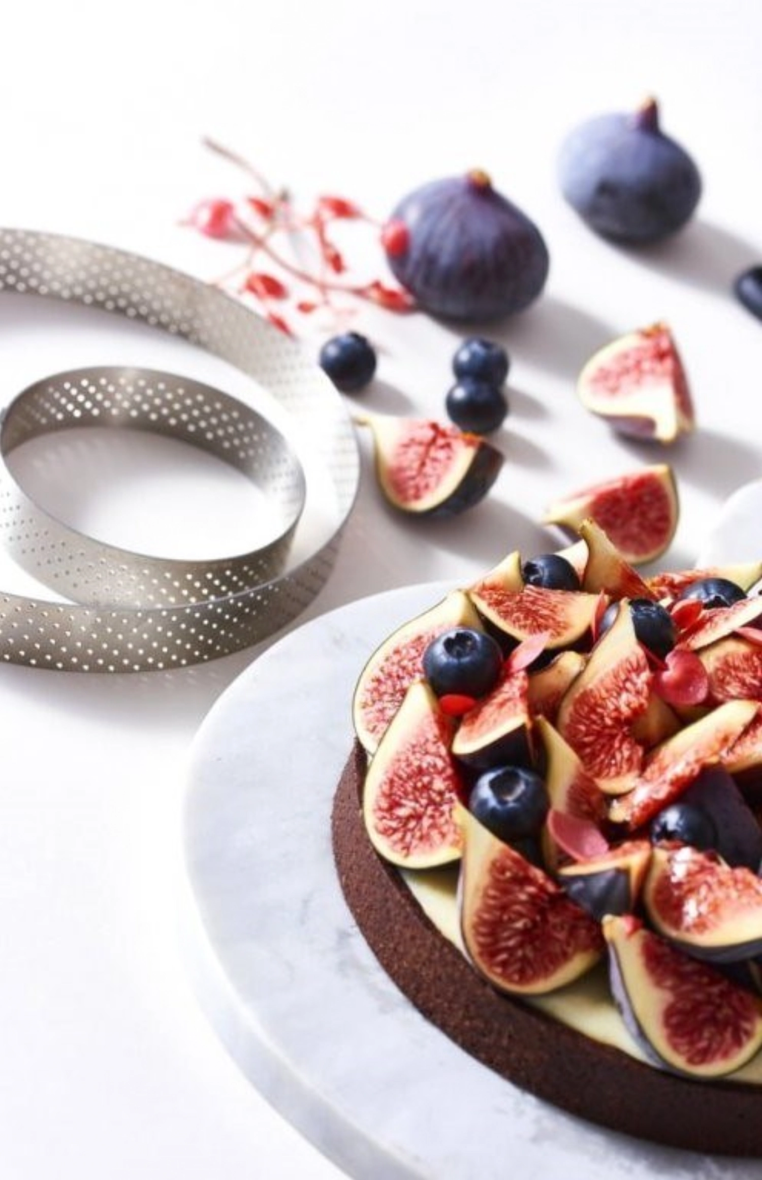 Anneau à tarte perforé a. bord droit