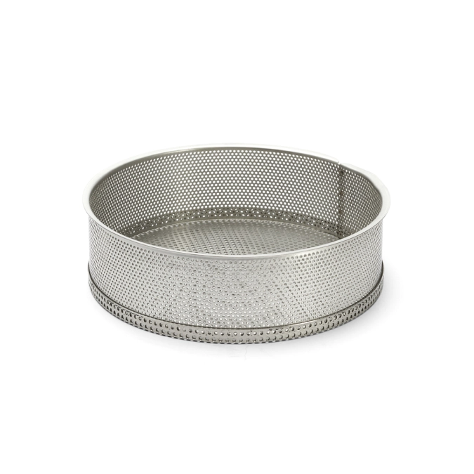 Moule rond en inox perforé a. fond amovible
