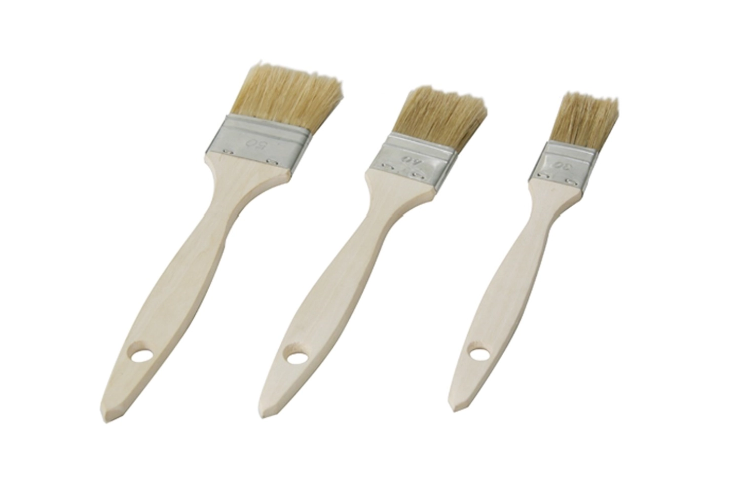 Lot 2 pinceaux inde manch. bois. soie 30