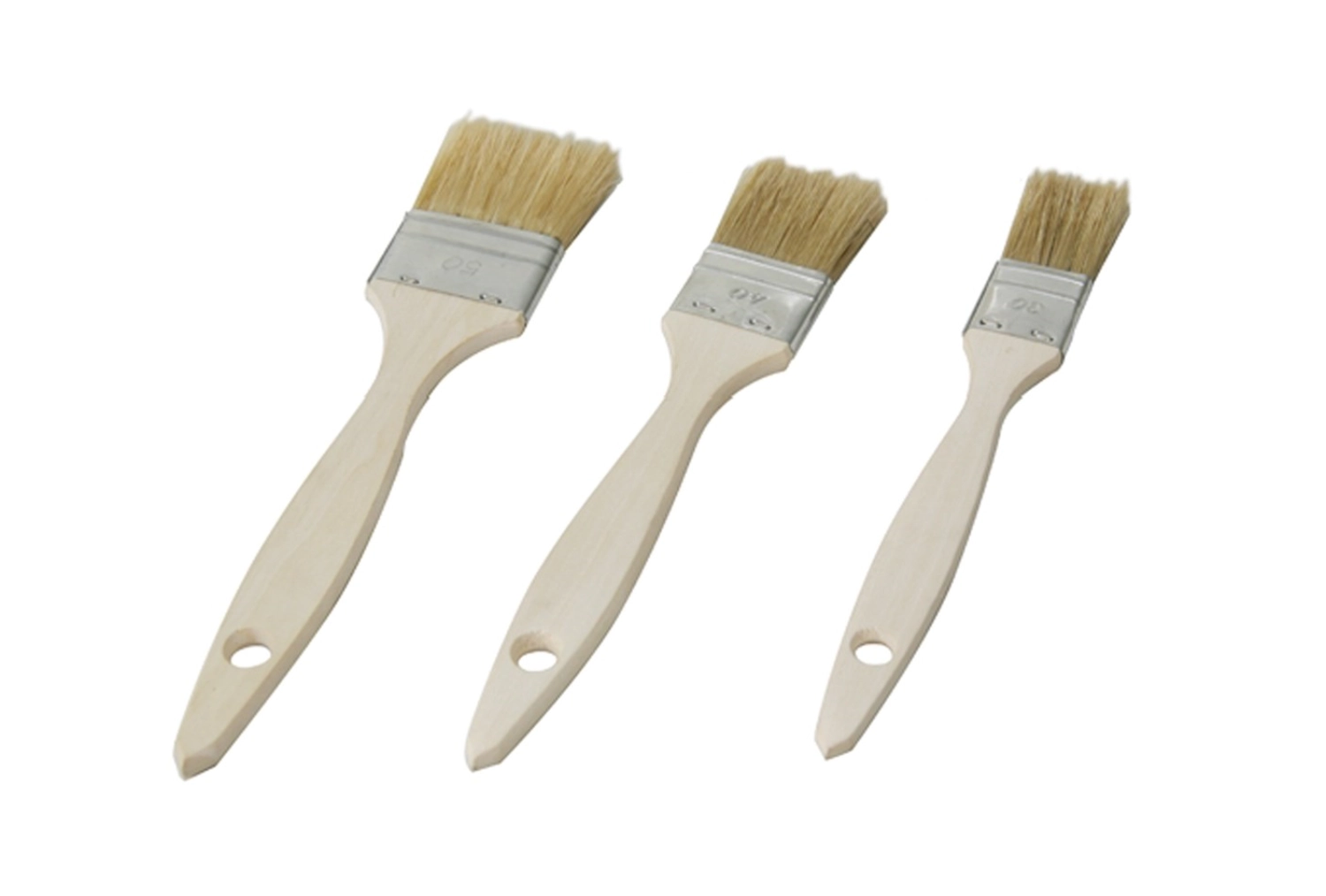 Lot 2 pinceaux indemanch.bois soie 40