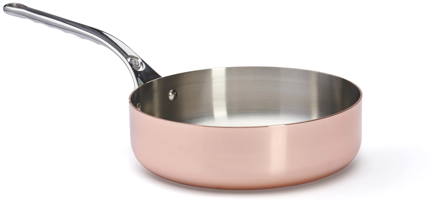 Prima matera sauteuse droite en cuivreinox. ø24cm,induction
