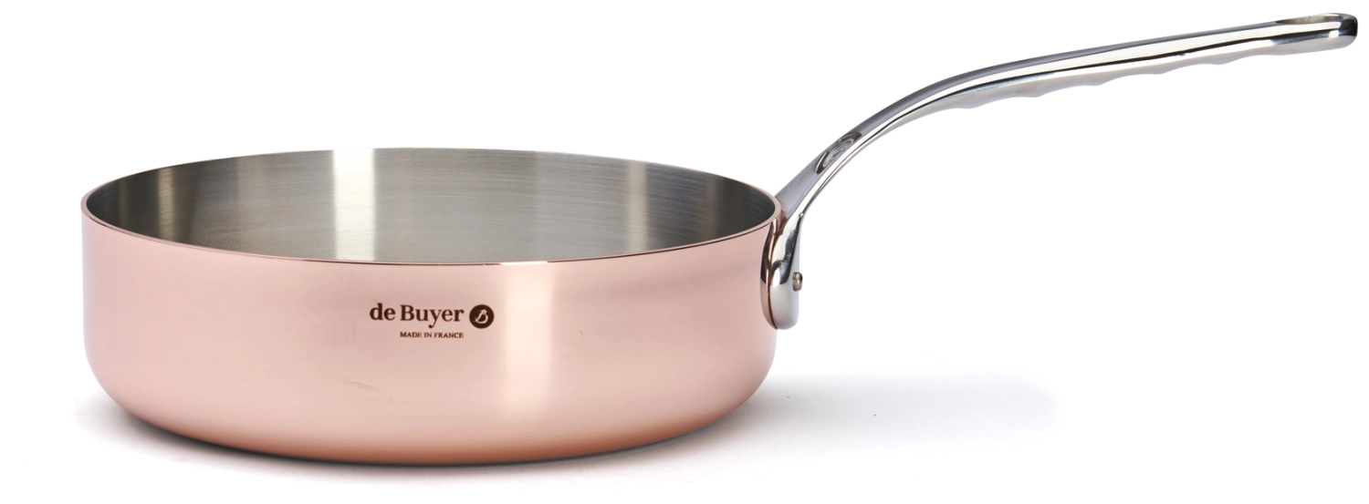 Prima matera sauteuse droite en cuivreinox. ø24cm,induction