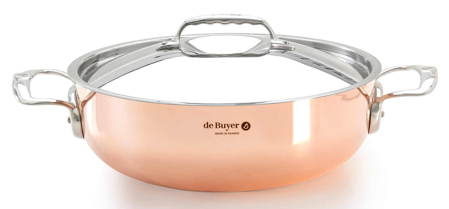 Prima matera cocotte conique en cuivre noble 28cm, couver.