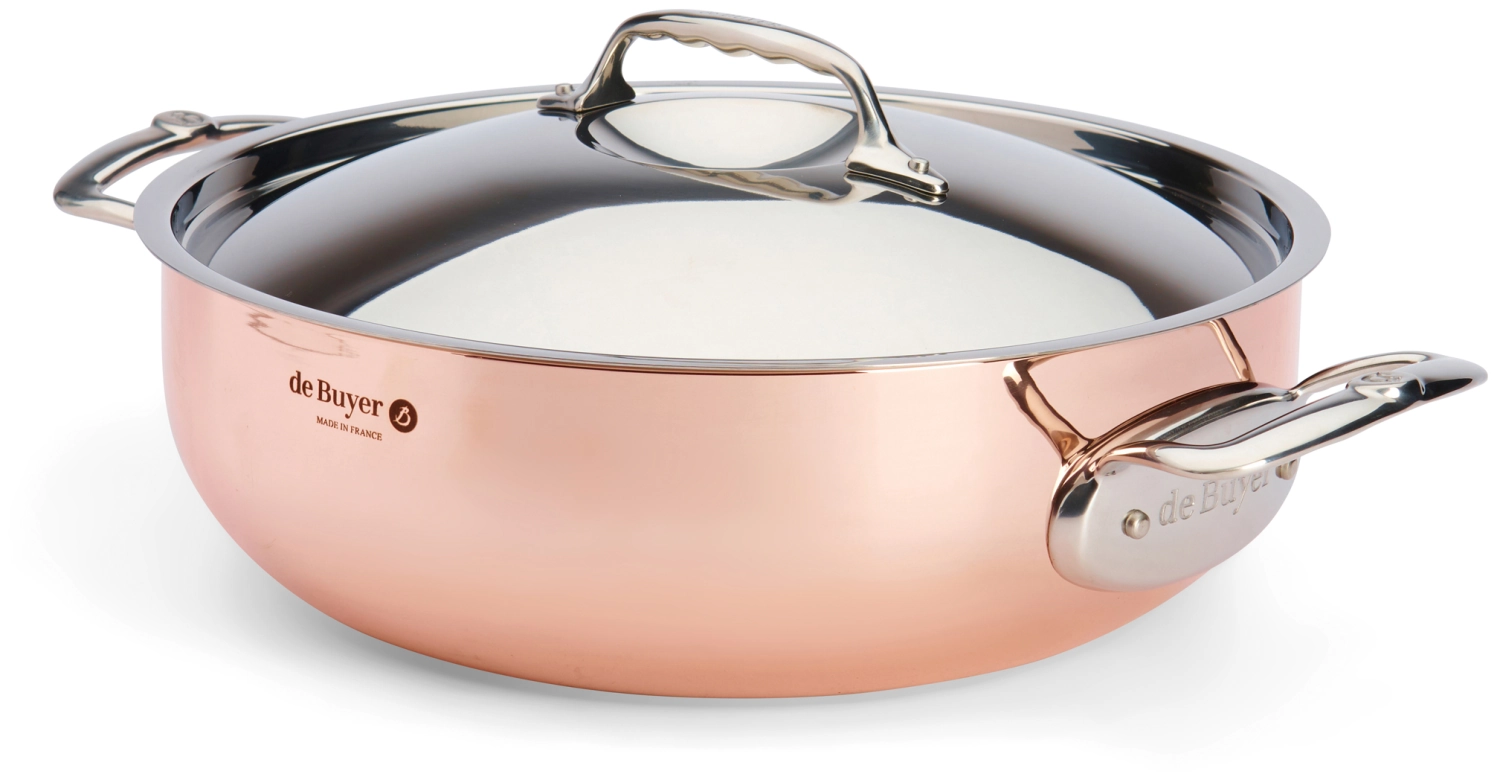 Prima matera cocotte conique en cuivre noble 28cm, couver.