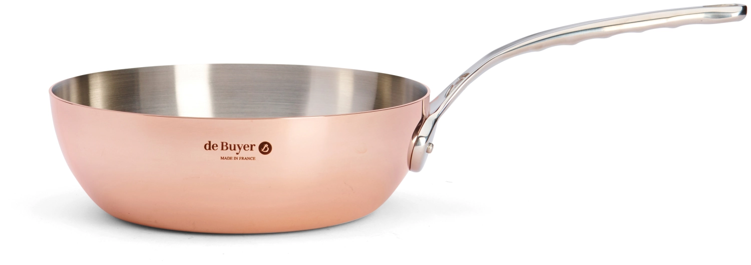 Prima matera sauteuse conique cuivreinox. ø24cm,induct.