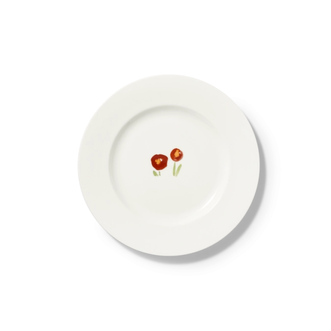 Impression Assiette plate 21 cm rouge coquelicot