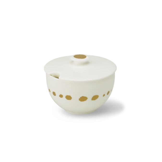 Golden Pearls Zuckerdose rund