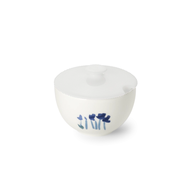 Impression Base du sucrier rond bleu