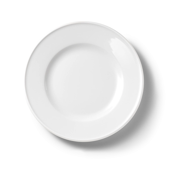 Solid Color Assiette plate 26 cm drapeau blanc