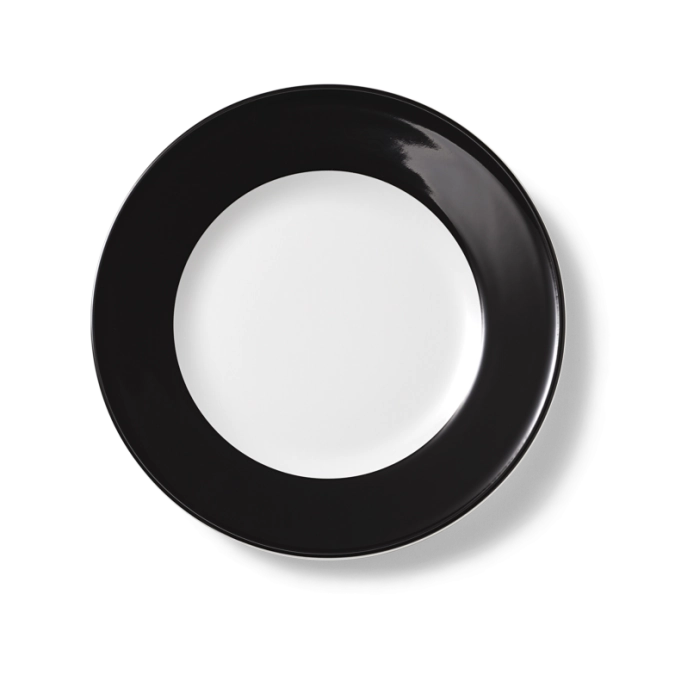 Solid Color Assiette plate 26 cm drapeau noir