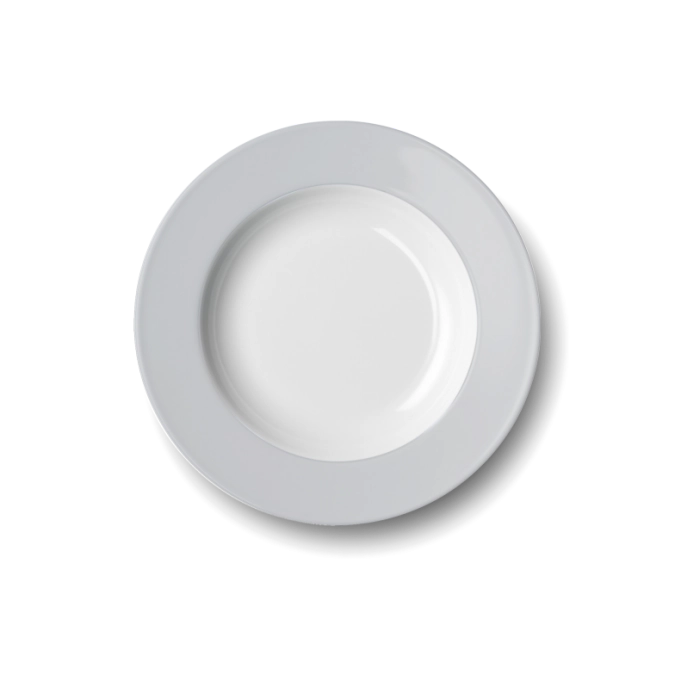 Solid Color Assiette creuse 23 cm drapeau gris clair