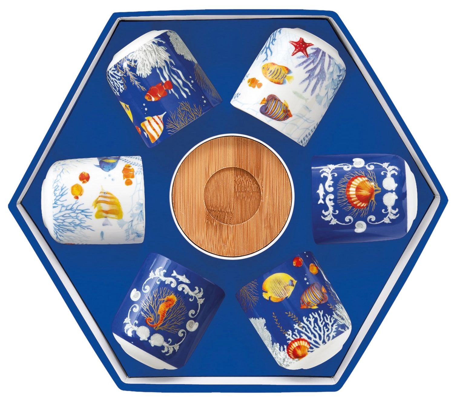 Coffee mania 6 gobelets à espresso avec base aquarium,110ml