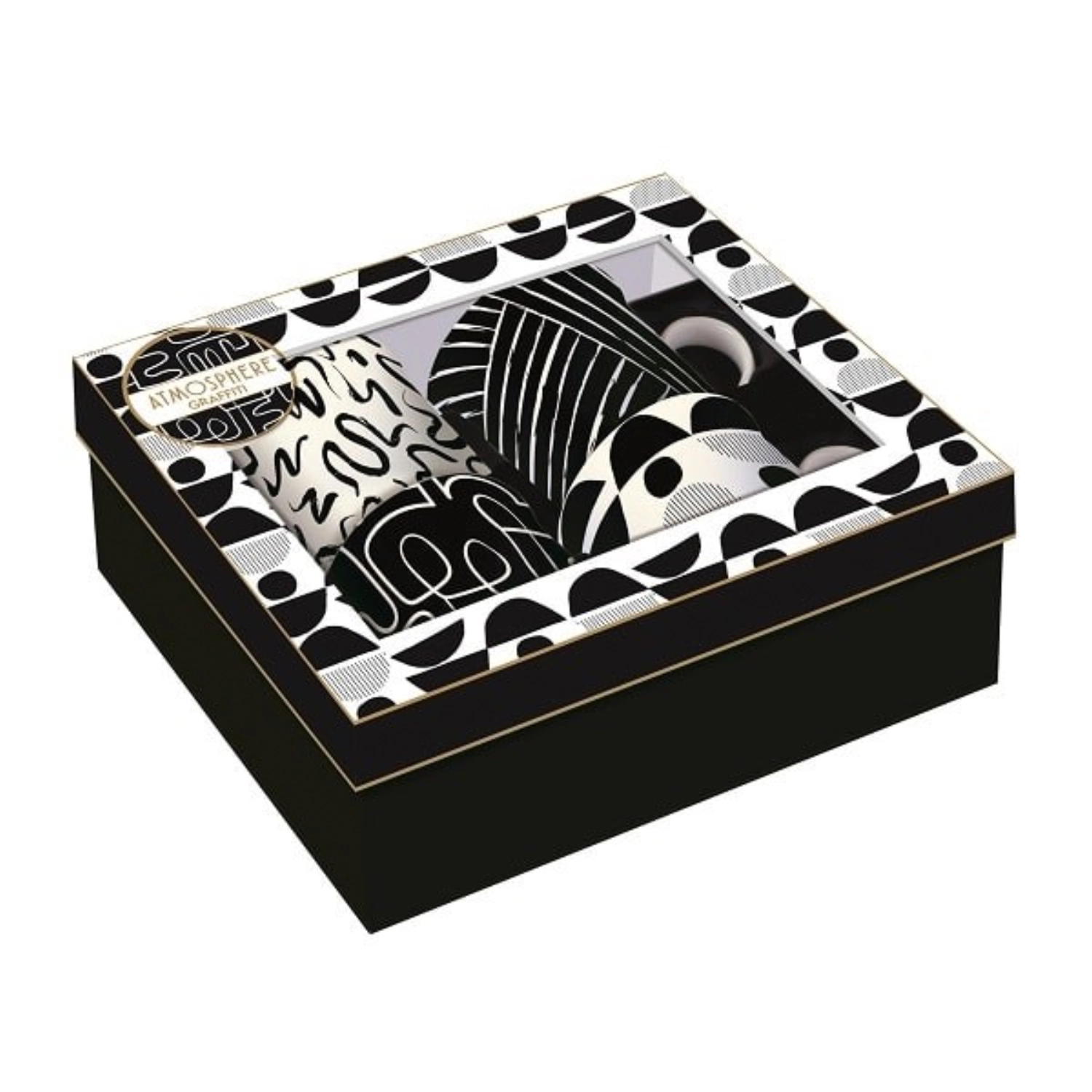 Set de 4 tasses en porcelaine graffiti 300ml