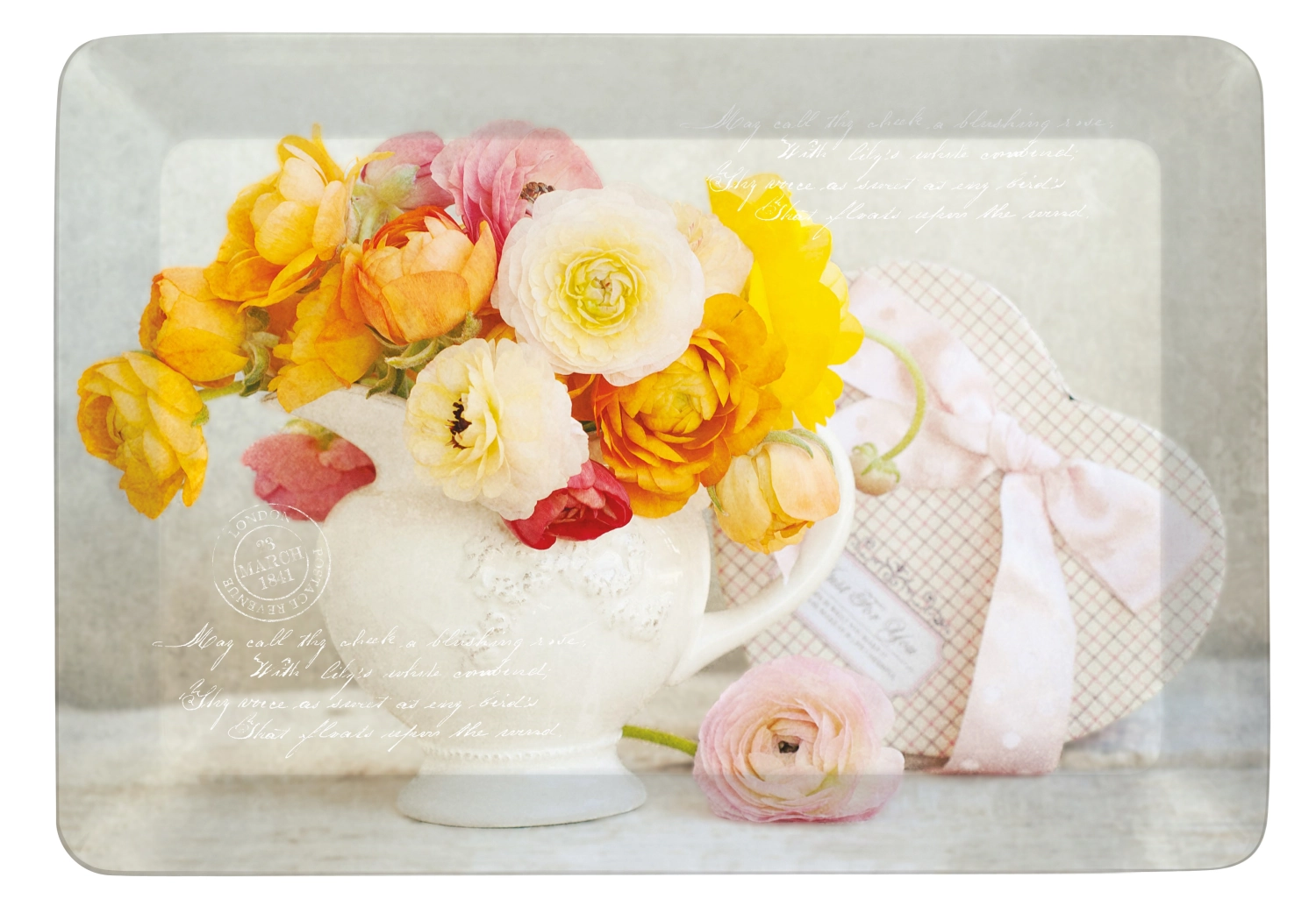 Fresh Flowers Plateau 31x23cm