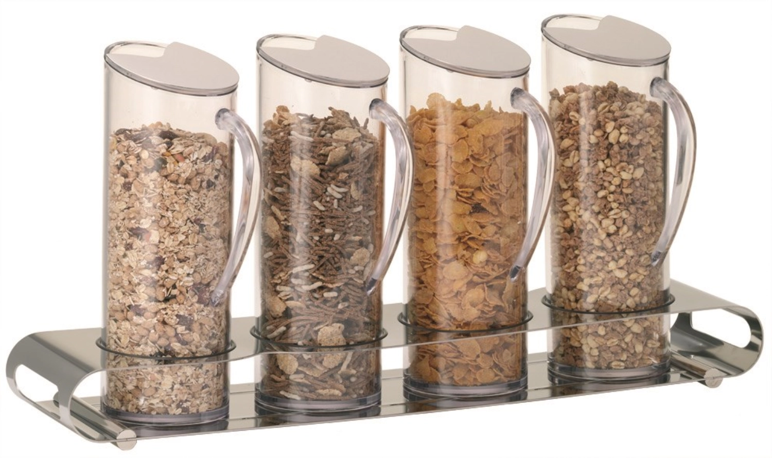 UNISON Müslibar Quadro 4x1.5l, pied en acier inoxydable