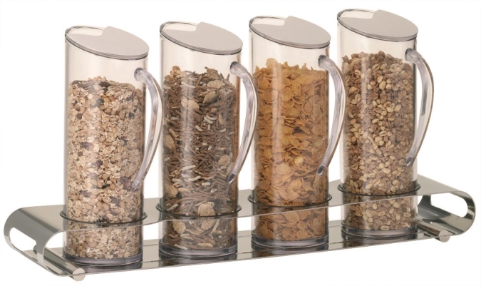 UNISON Müslibar Quadro 4x1.5l, pied en acier inoxydable