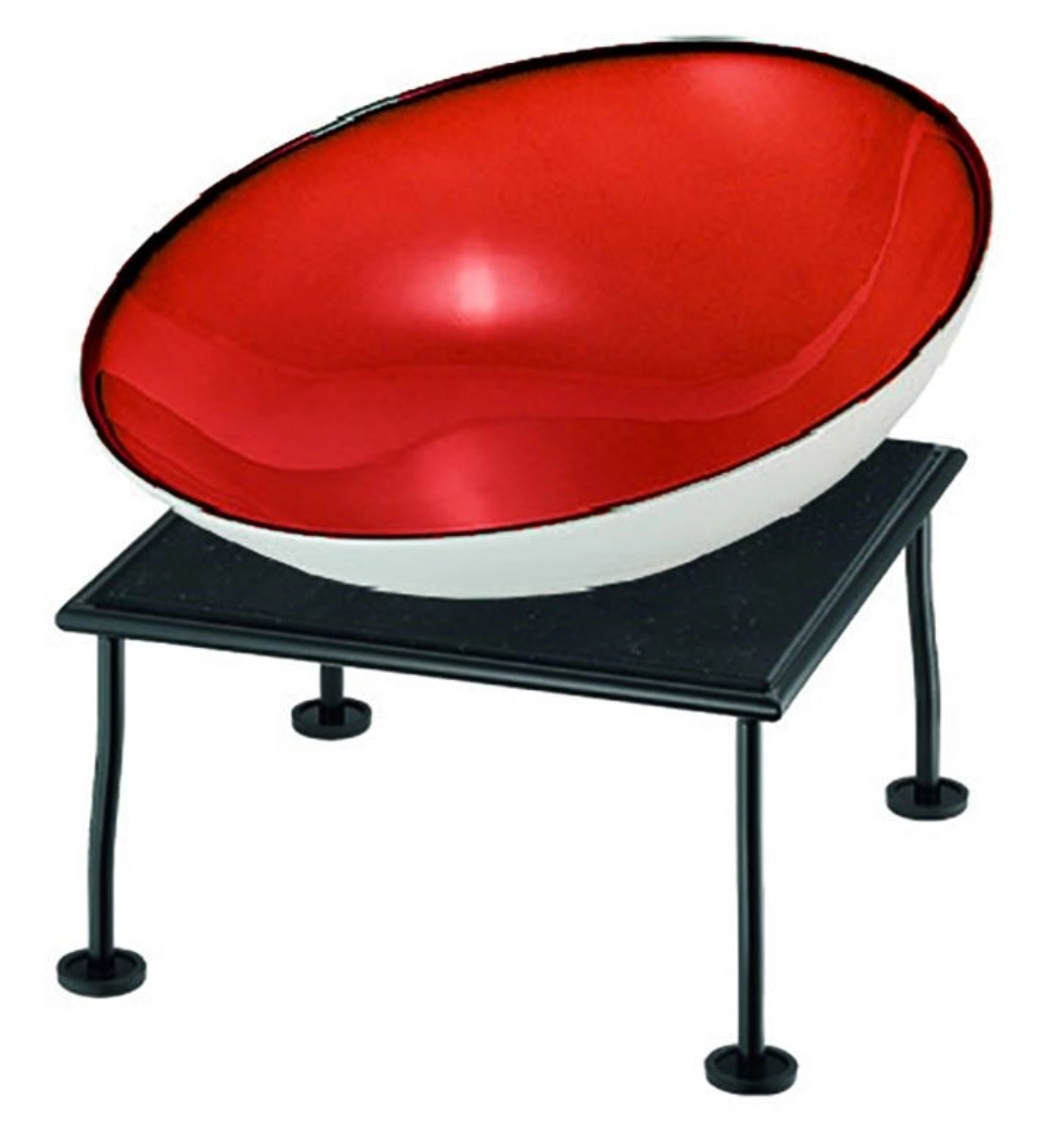 RAISER Buffetschale rot 23x23 m. Kühlkissensystem, L-Standfu