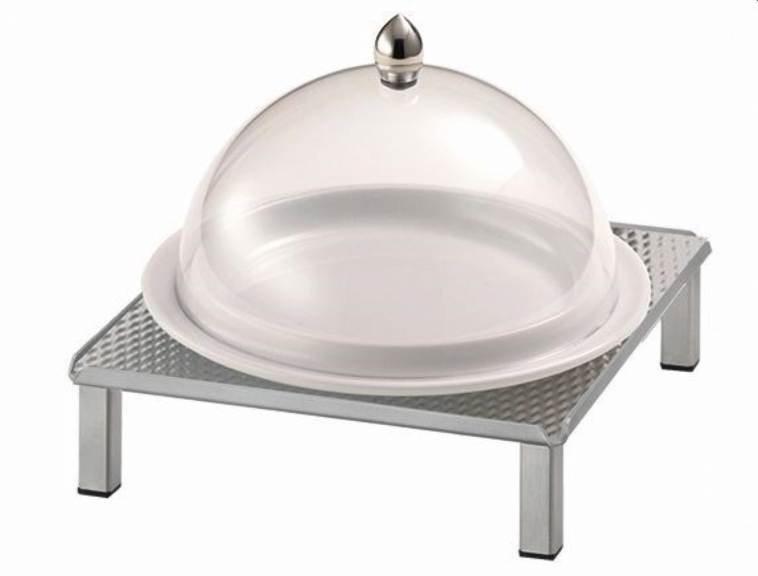 RAISER Plateau rond 23x23 blanc, pied S St-Steel