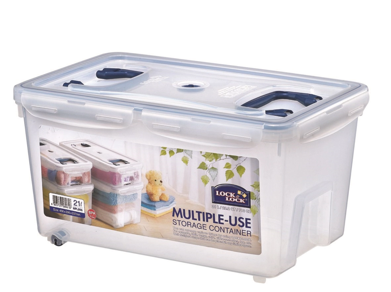 Boite à provisions 21lt avec 2 poignées 45.6x30x22.5cm