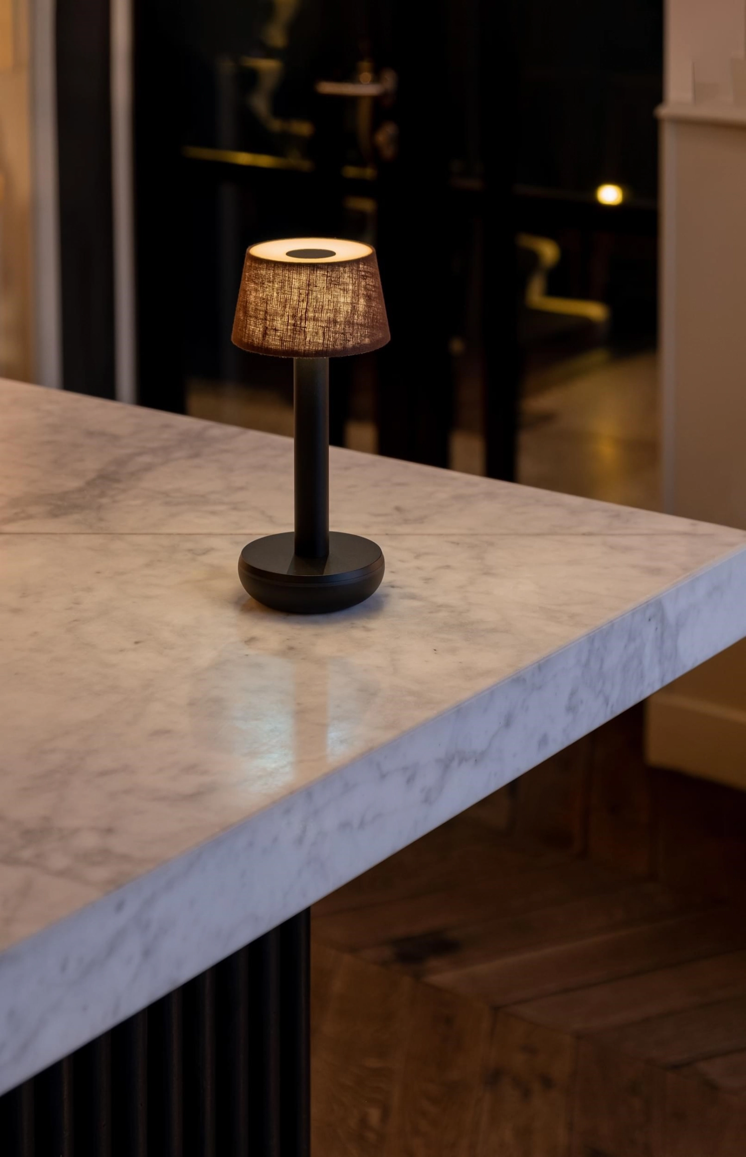 Two Tischlampe Leinen