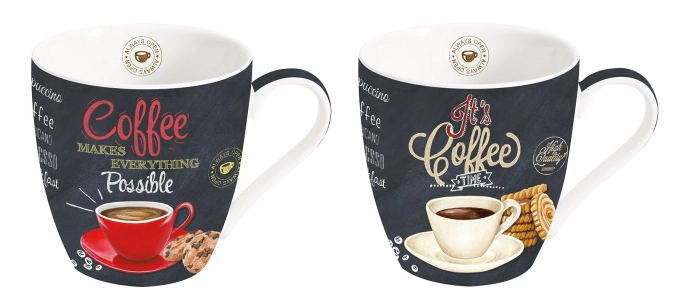 2er Set Its coffee time Porzellanbecher 350ml