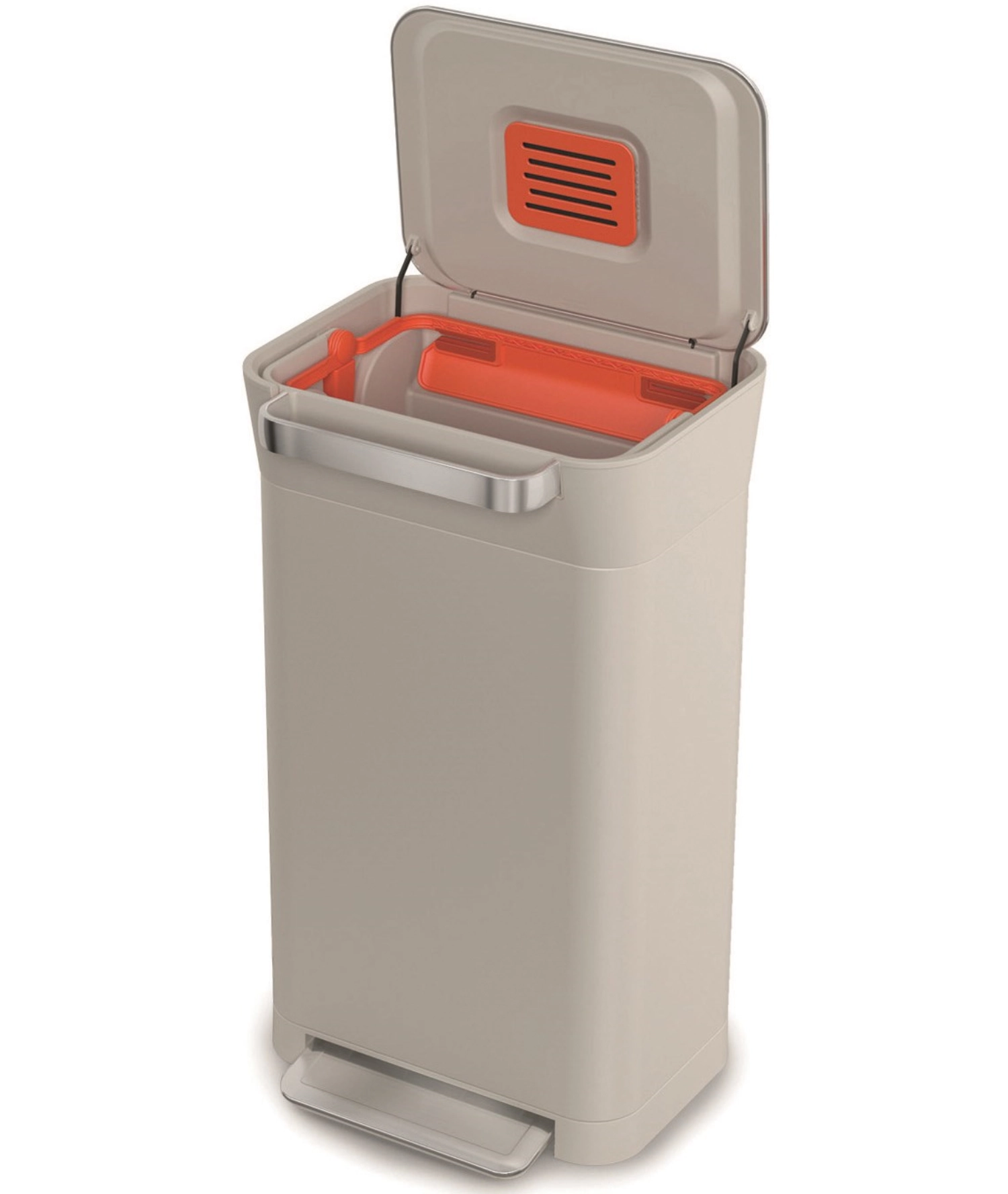 Station de recyclage titan stone, plastique inox, 39x33x68cm