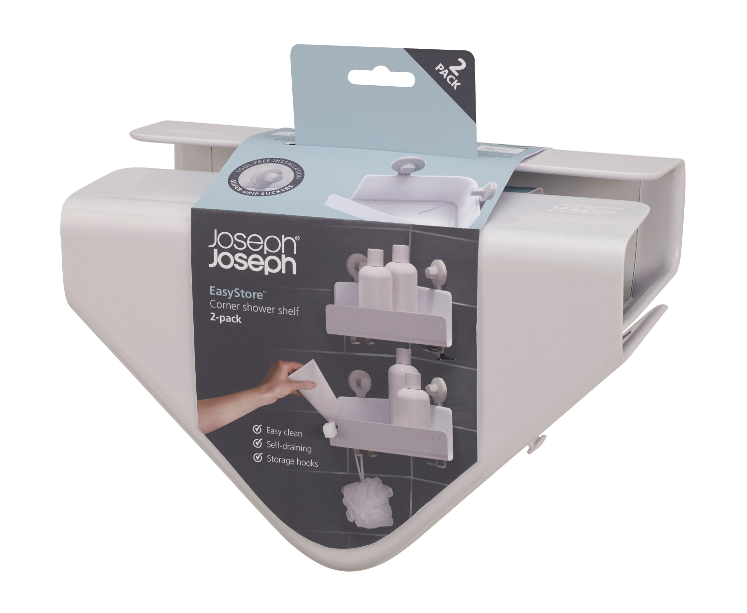 2er Set EasyStore Eckduschablage