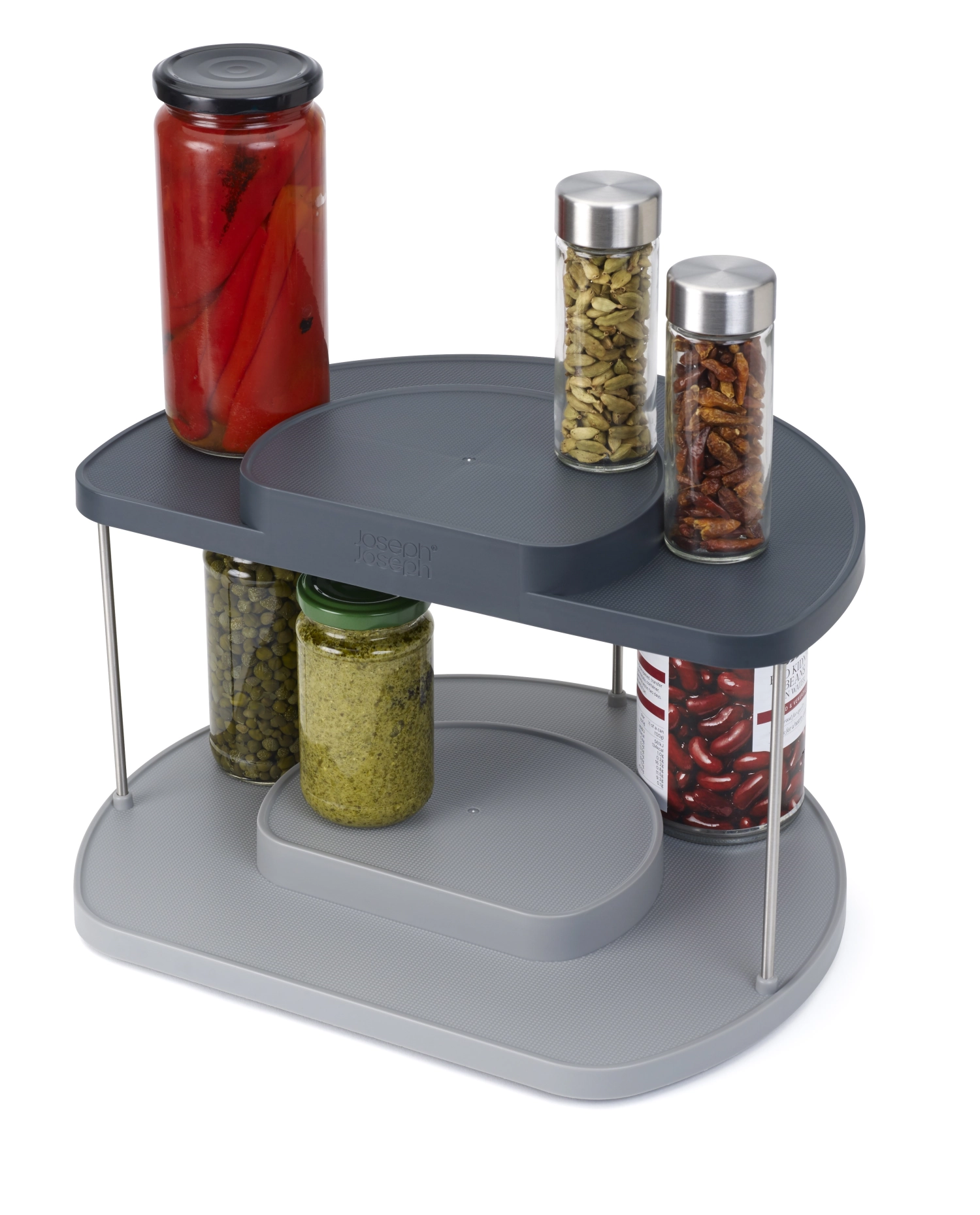 Cupboard store organiseur rotatif à 2 niveaux