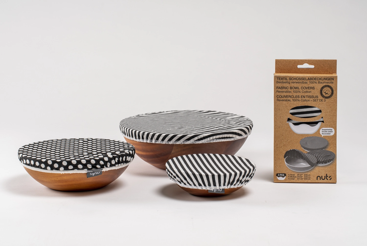 3er Set Schüsselabdeckung Baumwolle