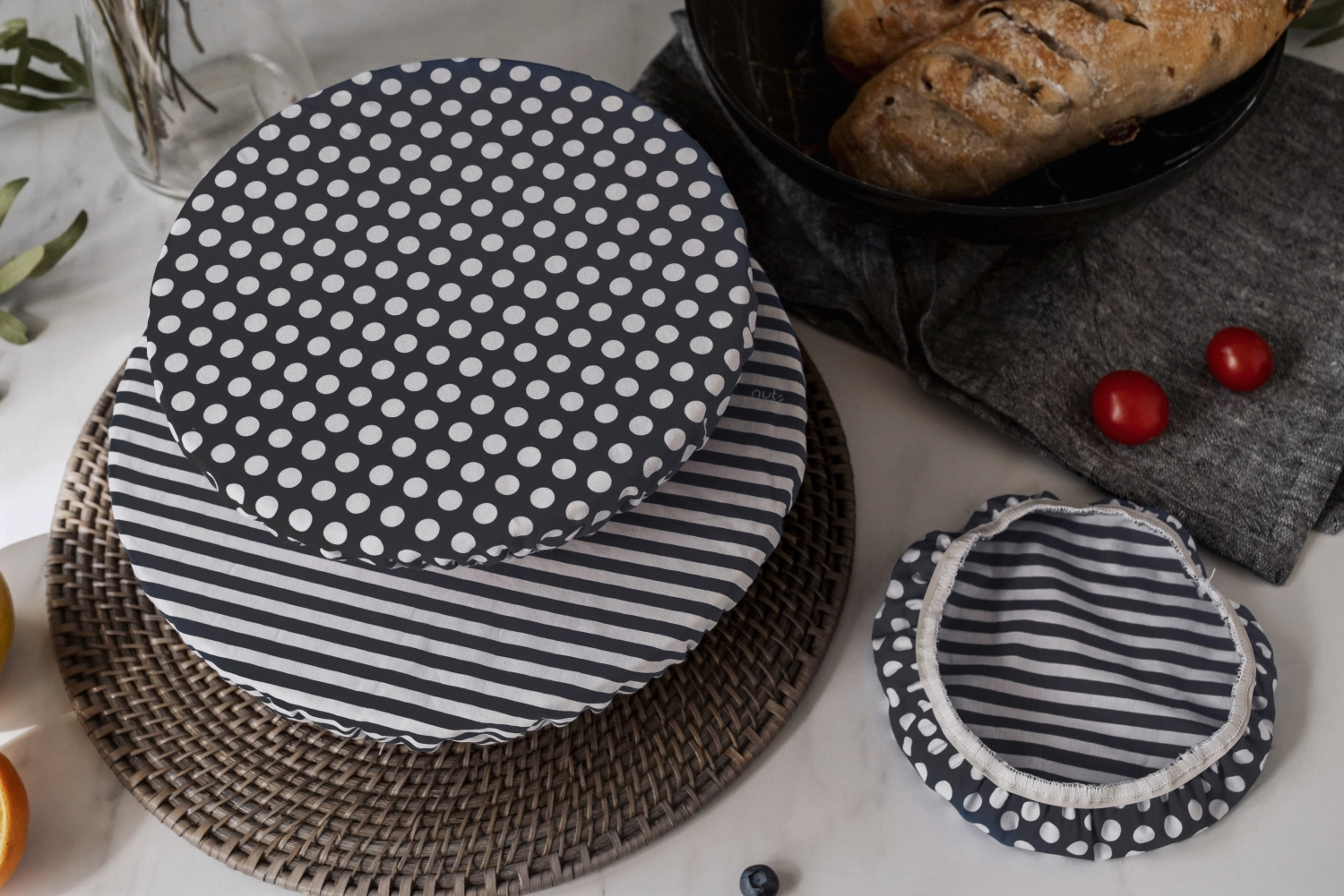 3er Set Schüsselabdeckung Baumwolle