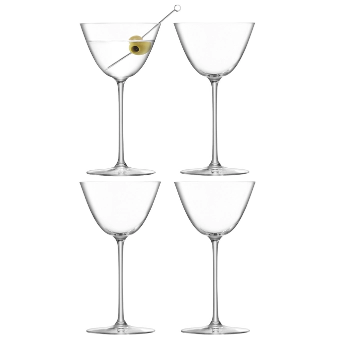 Set de 4 verres à martini borough 195ml clair