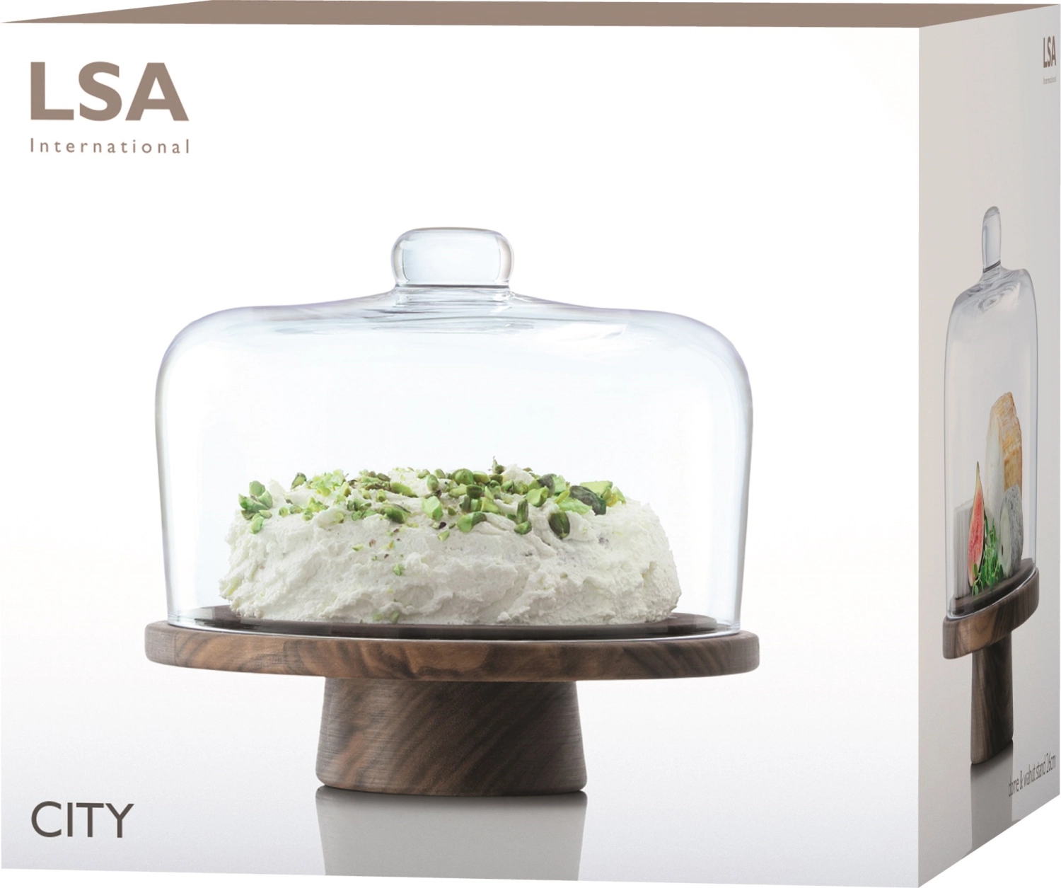 City cloche noyer sous-plat ø26cm h22cm clair