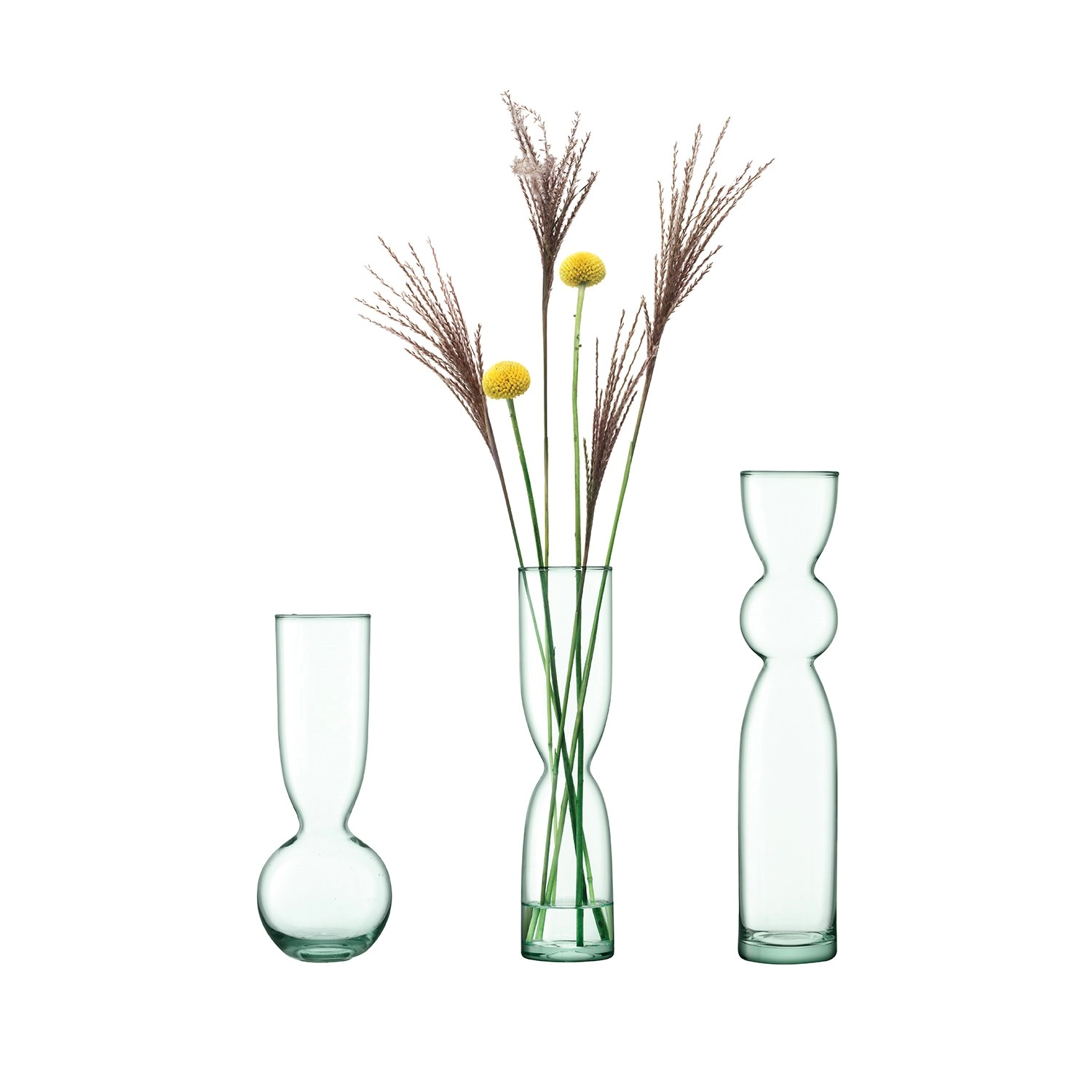 Canopy trio vase set h25cm h30cm h35cm recy. optique