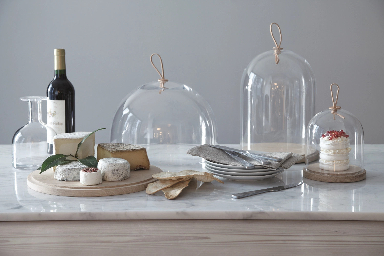 Ivalo couvercle plaque en frêne ø15cm - transparent