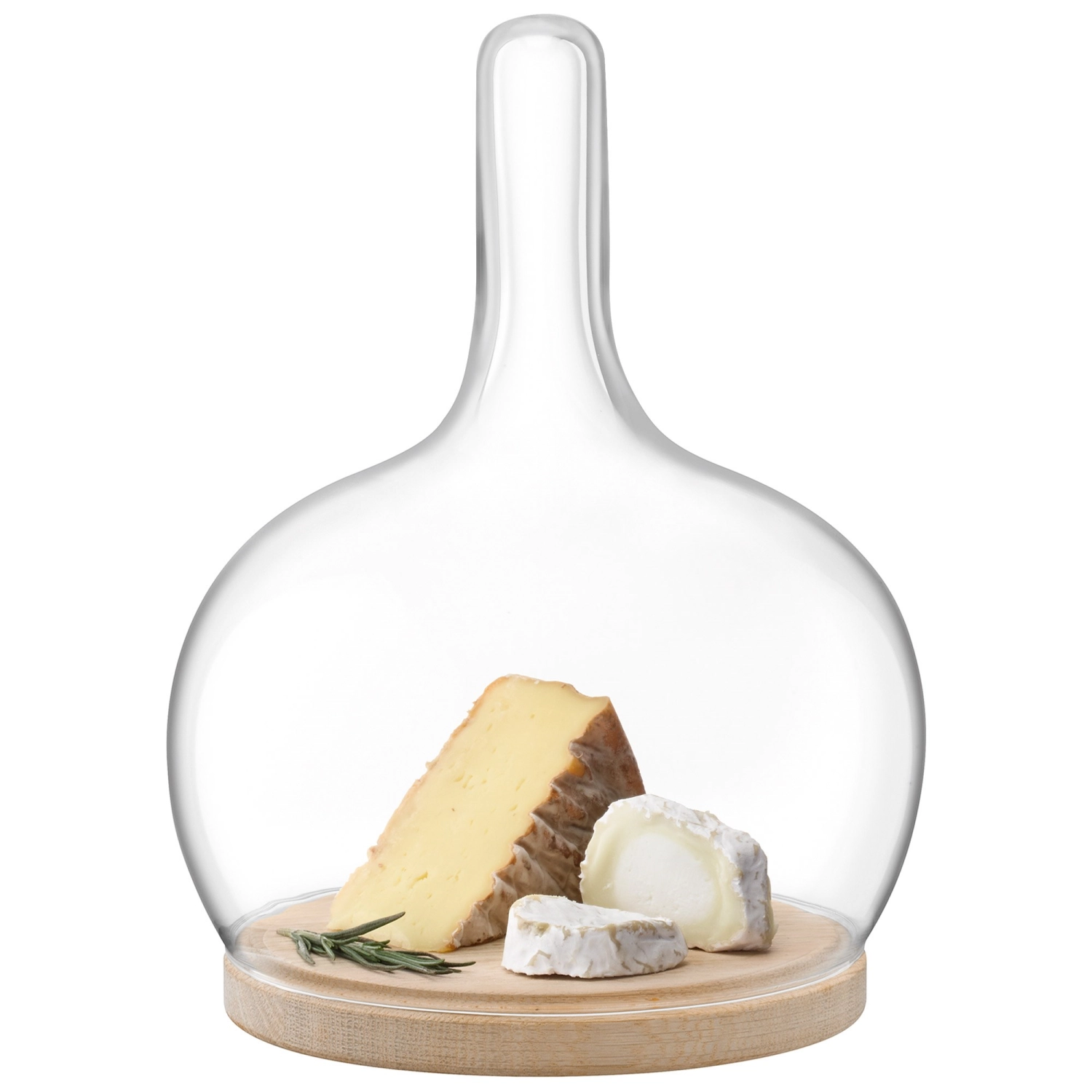 Cloche Glocke mit Eichenplatte