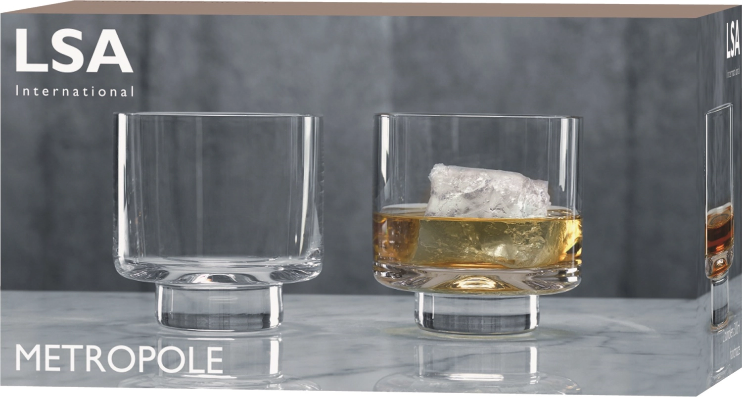 Metropole gobelet 300ml transparent, set de 2 pièces