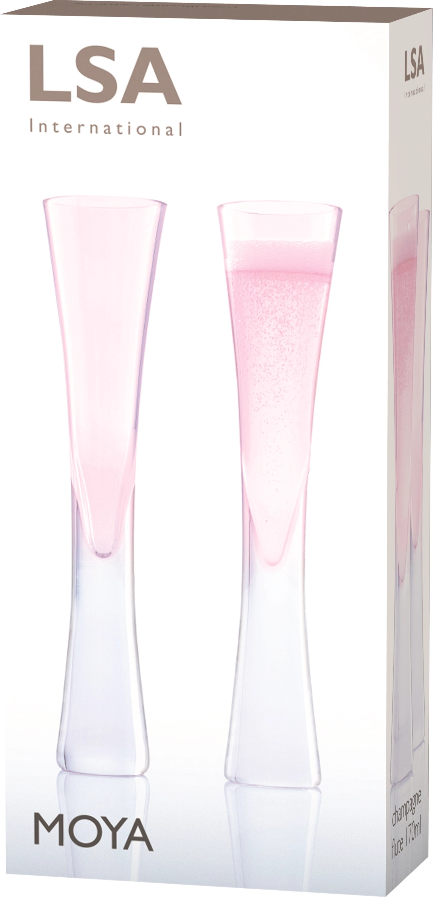 Set de 2 flûtes à champagne moya - 170ml rose clair