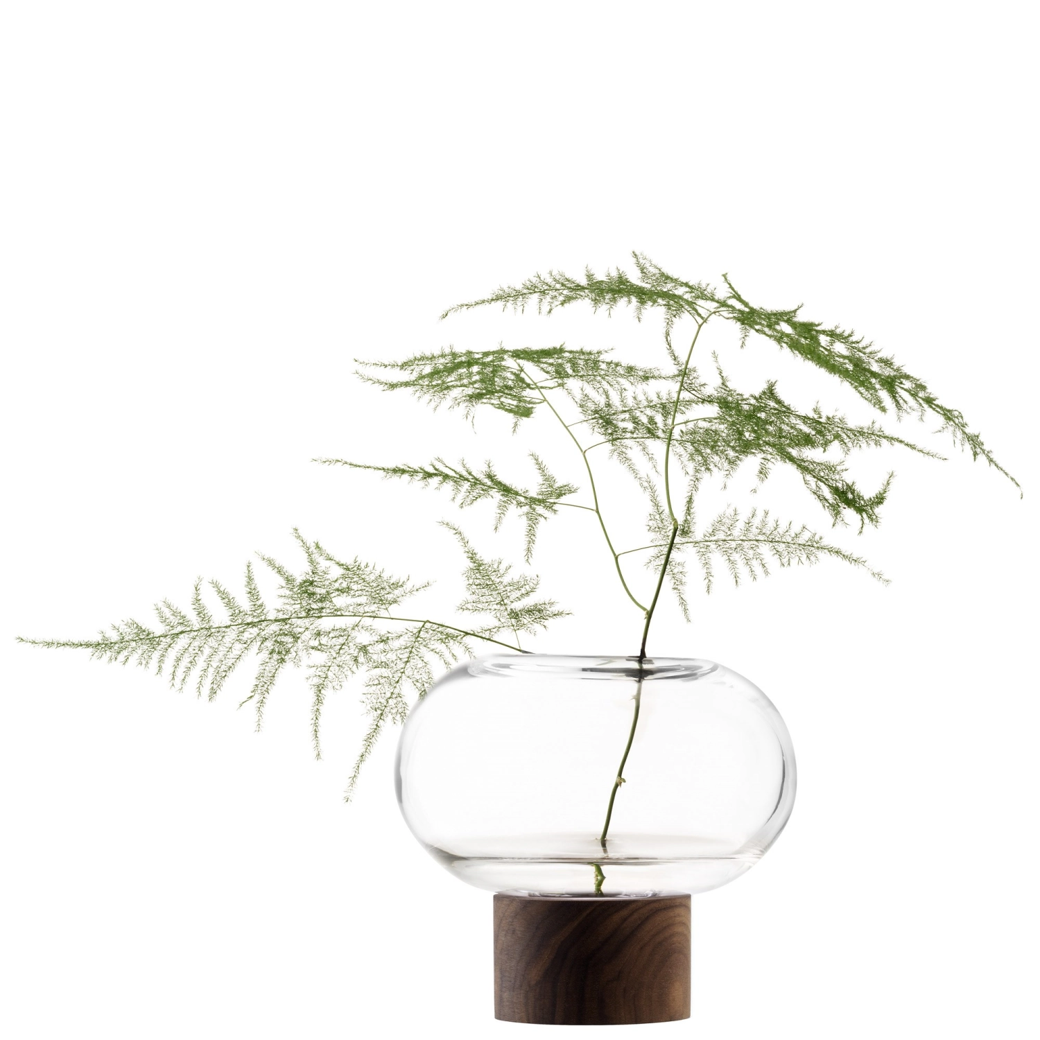 Oblate vase ø15cm, h13.5cm - noyer clair