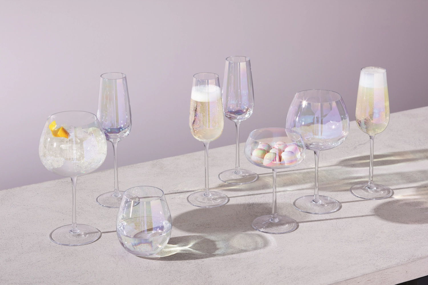 4er Set Pearl Becher 425ml - perlmutt