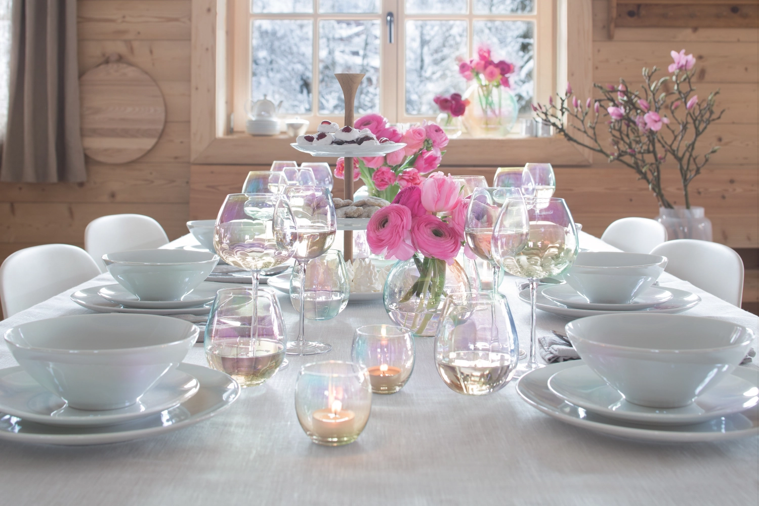 4er Set Pearl Becher 425ml - perlmutt