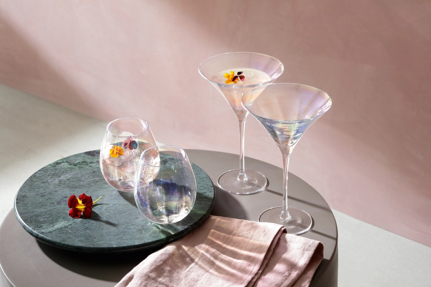 4er Set Pearl Becher 425ml - perlmutt