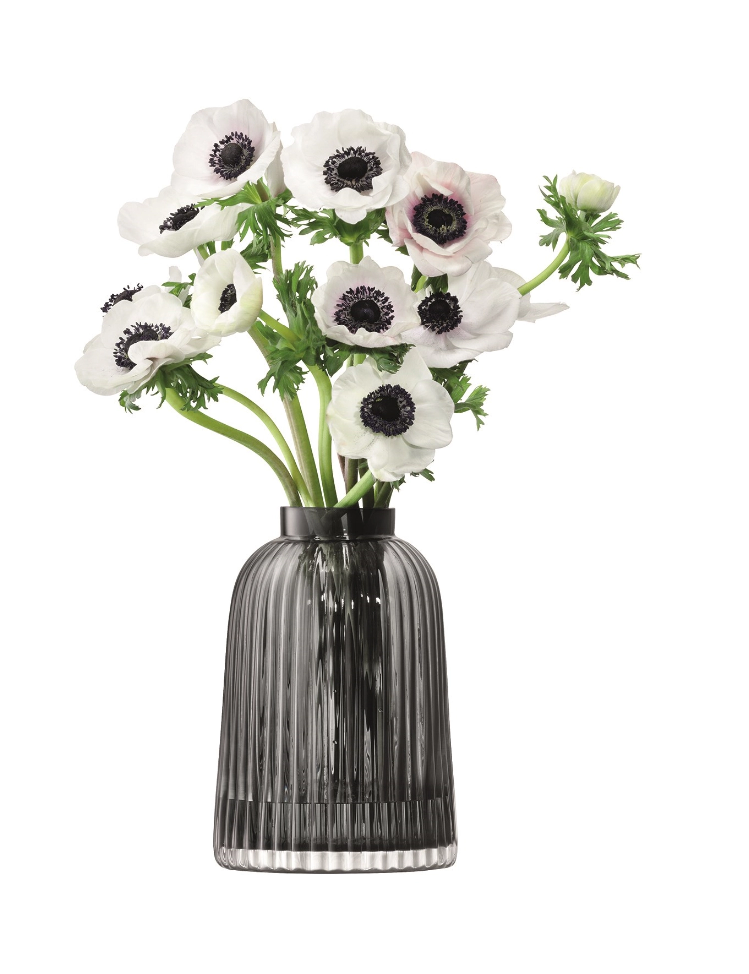 Pleat vase h20cm - gris