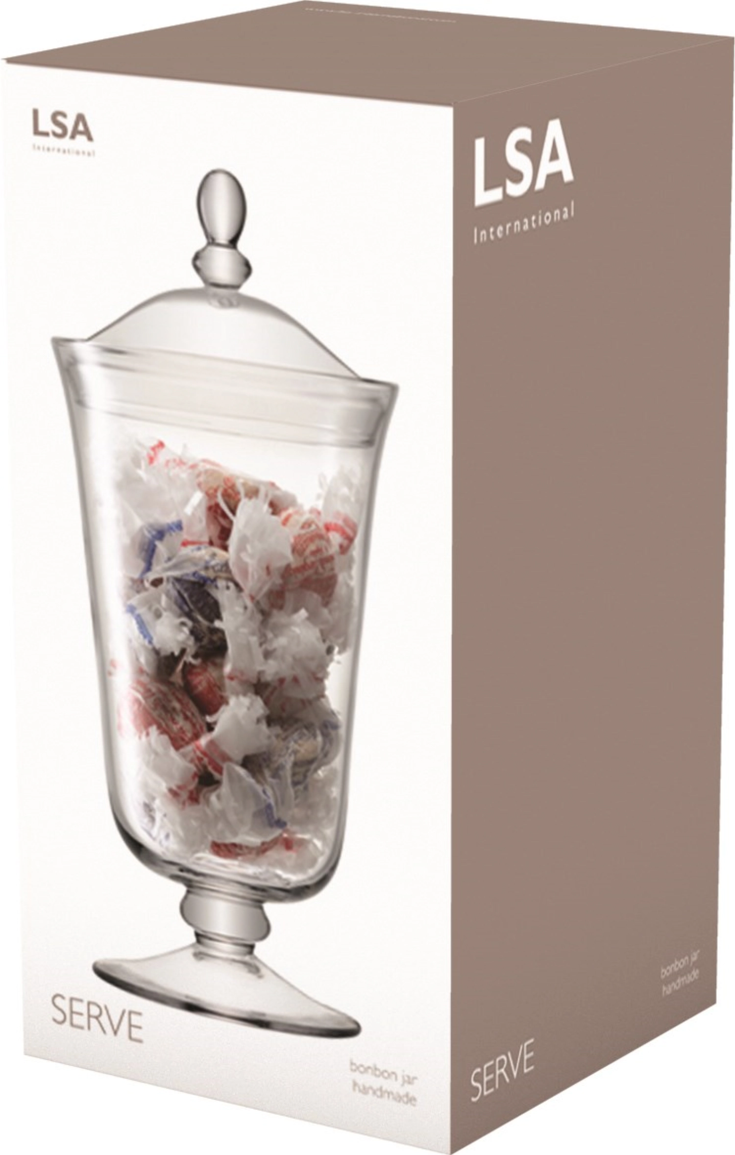 Serve Bonbonniere mit Fuss H38cm transparent