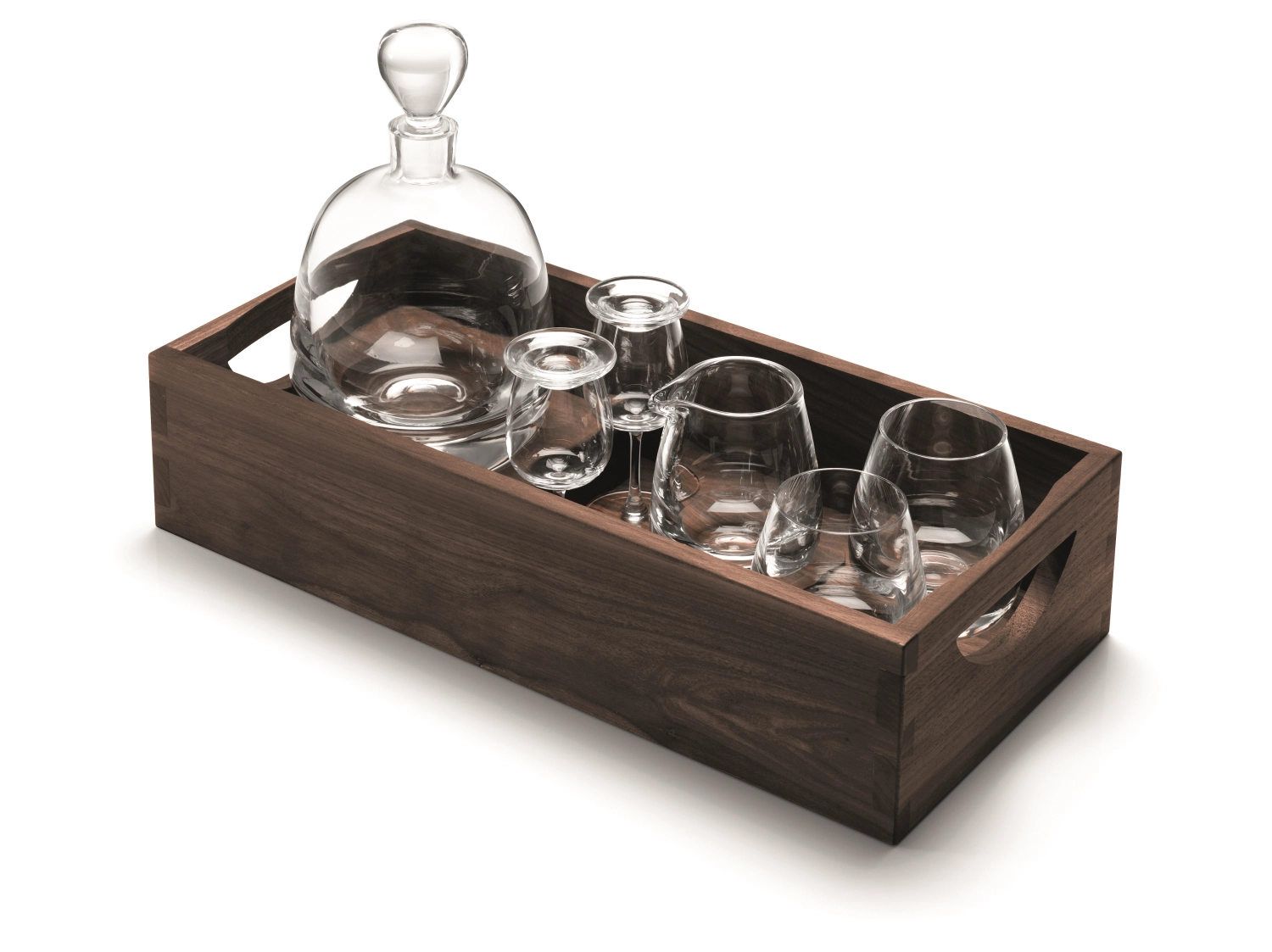 Whisky islay connoisseur set plateau en noyer l44cm