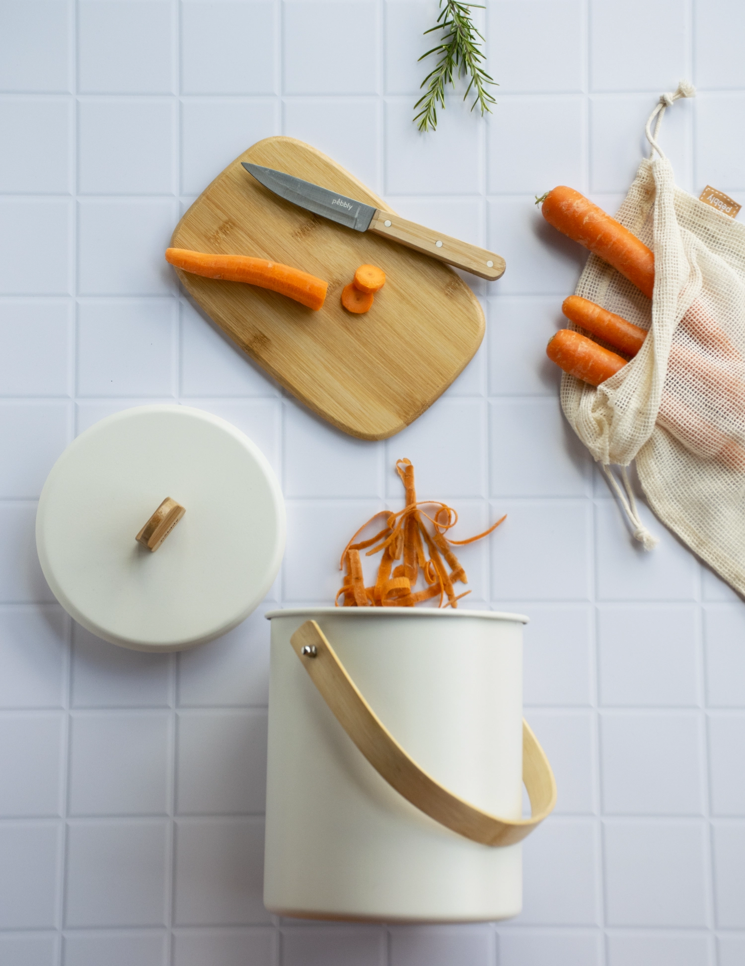 4set sac é couteaux pour planche é découper et sac à compost