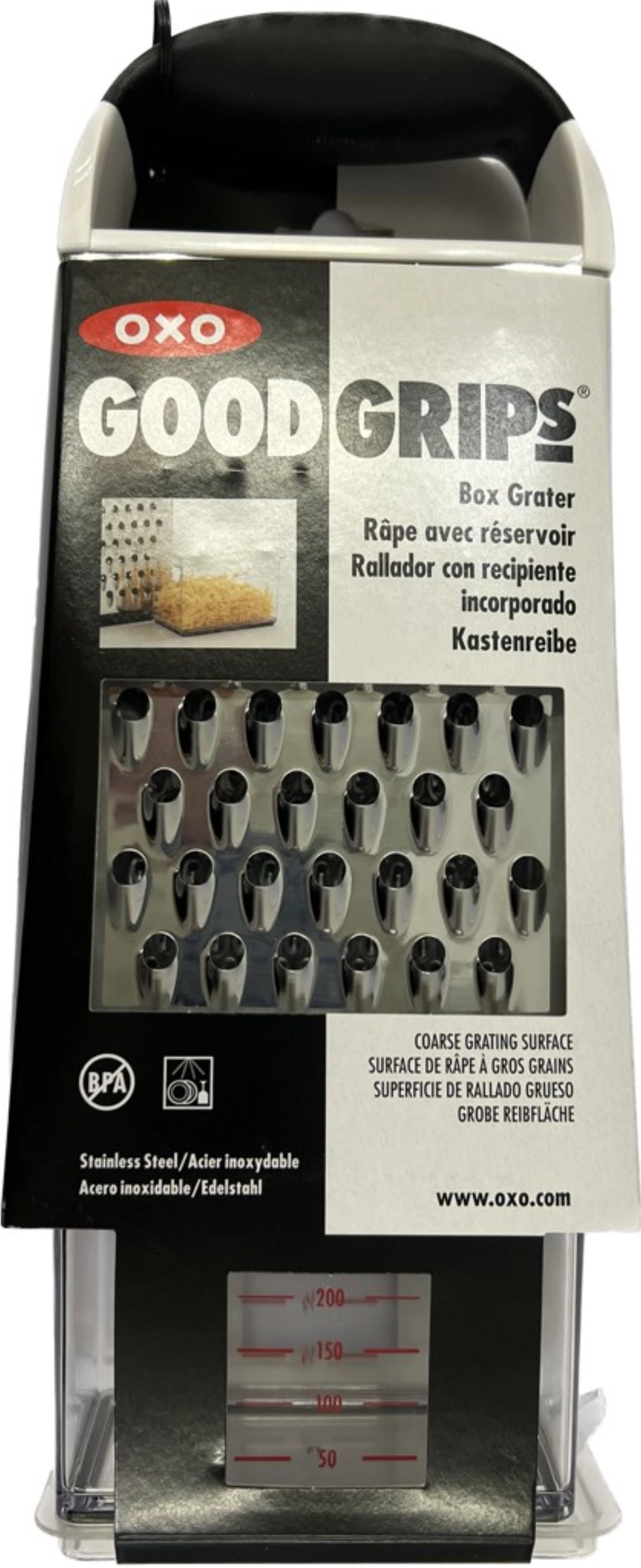 Good Grips Reibe 4-seitig mit Auffangbehälter