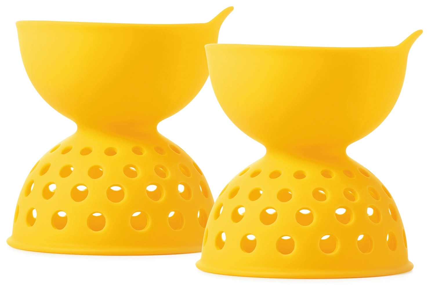 Set de 2 cuillères à oeufs, silicone, jaune