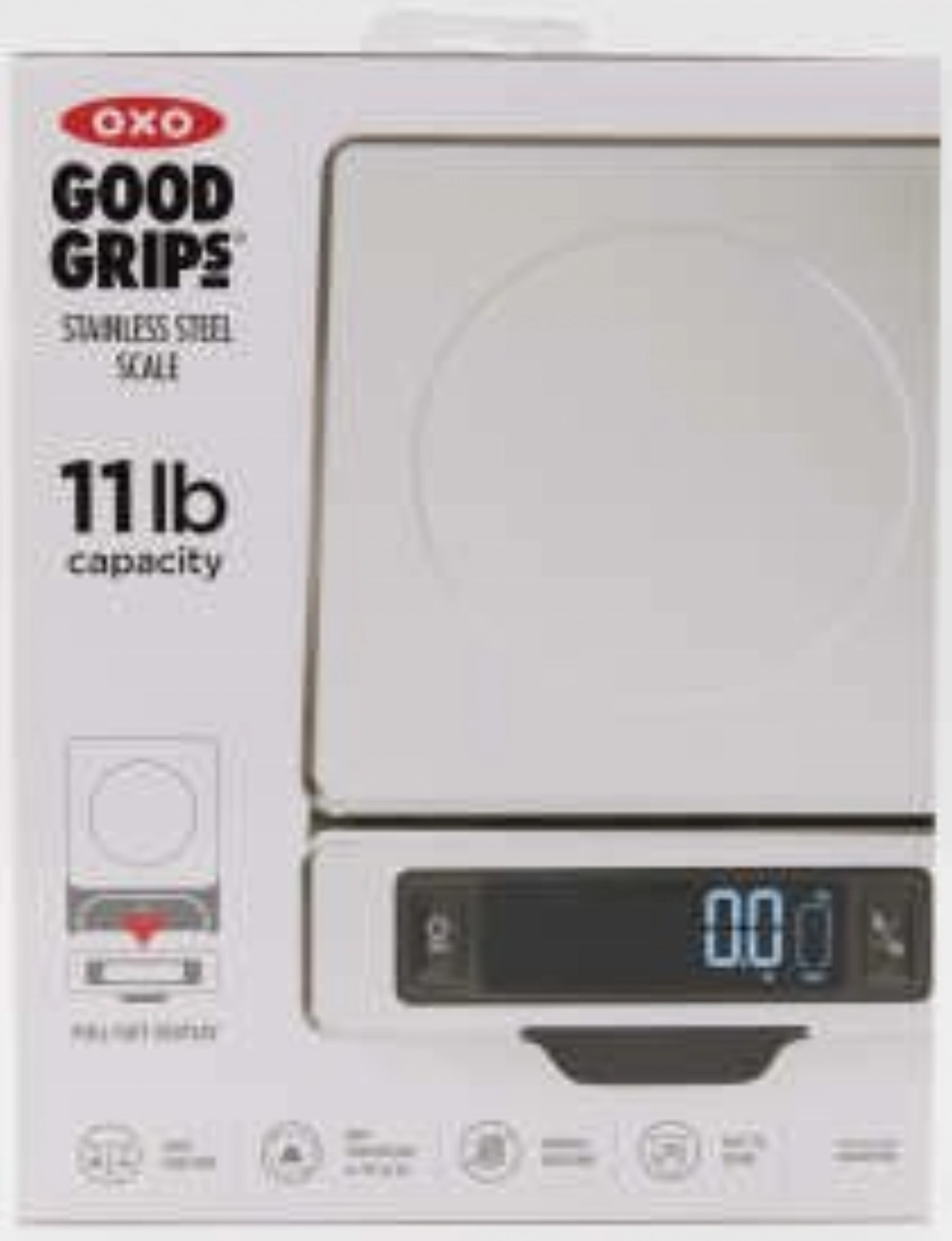 Balance de ménage inox 5kg. extensible, blanc