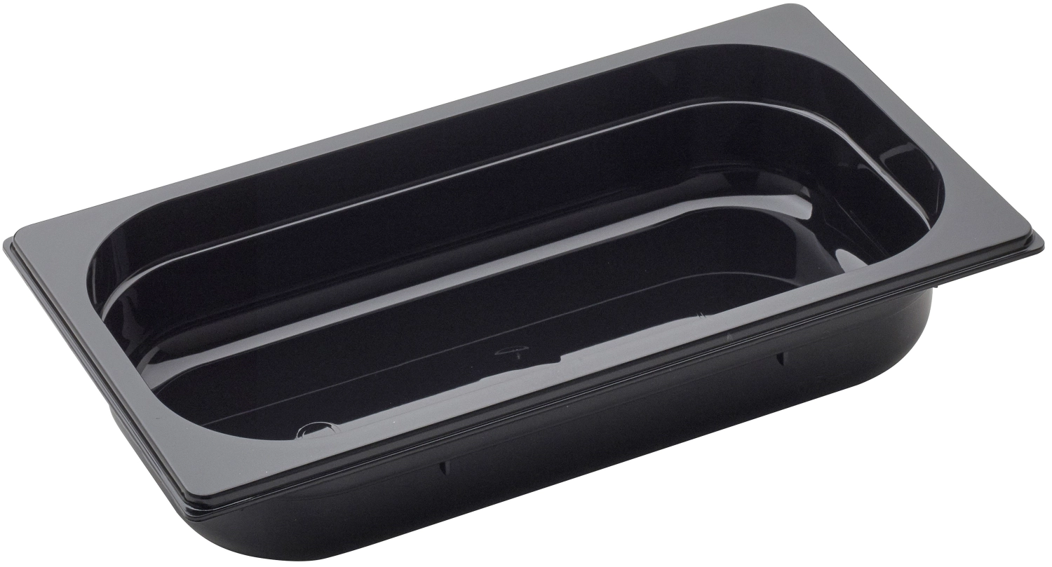 Bac gn 1/3 65 polycarbonate noir 32.5x17.6cm h6.5cm